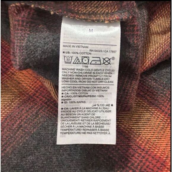 Old Navy Evermore Flannel Shirt women's Medium orange plaid Swiftie Eras tour - Picture 8 of 13